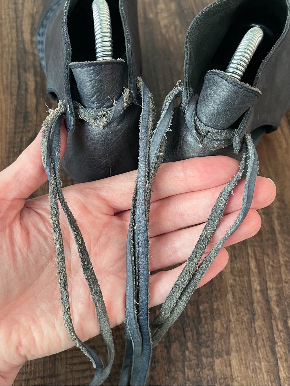 Free People Revolver Leather Clog Heeled Sandal Lace Up Back Boho Size 6.5 EU 37 - Picture 10 of 15